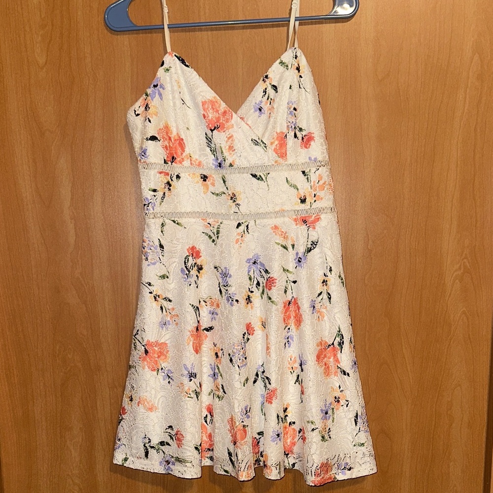 Trixxi Cream Floral Mini Dress